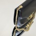 Celine Teen Besace Black Full Leather Triomphe Canvas Model: 199273 Size: 24.5x17x4cm