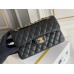 Chanel Classic Flap bag Small 23 Black with gold hardware, Caviar leather, Hass Factory leather, edge stitching, red interior.