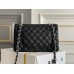 Chanel Classic Flap bag Small 23 Black with silver hardware, Caviar leather, Hass Factory leather, edge stitching, red interior.