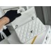 Chanel Classic Flap bag Mini 20 White with silver hardware, Caviar leather, Hass Factory leather, seamless.