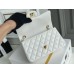 Chanel Classic Flap bag Mini 20 White with gold hardware, Caviar leather, Hass Factory leather, seamless.