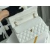 Chanel Classic Flap bag Small 23 White with gold hardware, Caviar leather, Hass Factory leather, seamless.