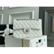 Chanel Classic Flap bag Small 23 White with silver hardware, Caviar leather, Hass Factory leather, seamless.