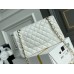 Chanel Classic Flap bag Medium 25 White with gold hardware, Caviar leather, Hass Factory leather, seamless.