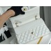 Chanel Classic Flap bag Medium 25 White with gold hardware, Caviar leather, Hass Factory leather, seamless.