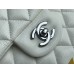Chanel Classic Flap bag Medium 25 White with silver hardware, Caviar leather, Hass Factory leather, seamless.