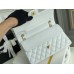 Chanel Classic Flap bag Medium 25 White with gold hardware, Caviar leather, Hass Factory leather, edge stitching.