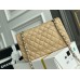Chanel Classic Flap bag Medium 25 Beige with silver hardware, Caviar leather, Hass Factory leather, edge stitching.