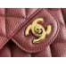 Chanel Classic Flap bag Medium 25 Red with gold hardware, Caviar leather, Hass Factory leather, edge stitching.