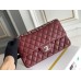 Chanel Classic Flap bag Medium 25 Red with silver hardware, Caviar leather, Hass Factory leather, edge stitching.