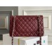 Chanel Classic Flap bag Medium 25 Red with silver hardware, Caviar leather, Hass Factory leather, edge stitching.