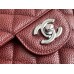 Chanel Classic Flap bag Medium 25 Red with silver hardware, Caviar leather, Hass Factory leather, edge stitching.
