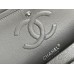 Chanel Classic Flap bag Medium 25 Gray with silver hardware, Caviar leather, Hass Factory leather, edge stitching.