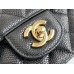 Chanel Classic Flap bag Mini 20 Black with gold hardware, Caviar leather, edge stitching.