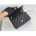 Chanel Classic Flap bag Mini 20 Black with gold hardware, Caviar leather, edge stitching.