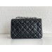 Chanel Classic Flap bag Mini 20 Black with silver hardware, Caviar leather, edge stitching.