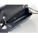 Chanel Classic Flap bag Mini 20 Black with silver hardware, Caviar leather, edge stitching.