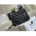 Chanel Classic Flap bag Mini 17 Black with gold hardware, Caviar leather, Hass Factory leather.