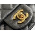 Chanel Classic Flap bag Mini 17 Black with gold hardware, Caviar leather, Hass Factory leather.