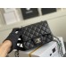 Chanel Classic Flap bag Mini 17 Black with silver hardware, Caviar leather, Hass Factory leather.