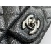 Chanel Classic Flap bag Mini 17 Black with silver hardware, Caviar leather, Hass Factory leather.