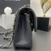 Chanel Classic Flap bag Small 23 Black with silver hardware, Caviar leather, seamless, red interior.