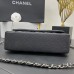 Chanel Classic Flap bag Small 23 Black with silver hardware, Caviar leather, seamless, red interior.
