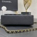 Chanel Classic Flap bag Small 23 Black with gold hardware, Caviar leather, seamless, red interior.