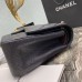 Chanel Classic Flap bag Jumbo 30 Black with gold hardware, Caviar leather, edge stitching, red interior.