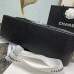 Chanel Classic Flap bag Jumbo 30 Black with silver hardware, Caviar leather, edge stitching, red interior.