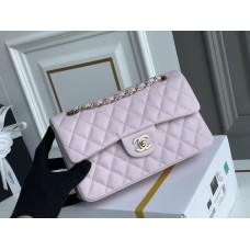 Chanel Classic Flap bag Small 23 Pink with champagne gold hardware, Caviar leather, Hass Factory leather, seamless.
