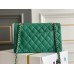 Chanel Classic Flap bag Small 23 Green with champagne gold hardware, Caviar leather, Hass Factory leather, seamless.