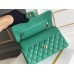 Chanel Classic Flap bag Small 23 Green with champagne gold hardware, Caviar leather, Hass Factory leather, seamless.