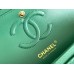 Chanel Classic Flap bag Small 23 Green with champagne gold hardware, Caviar leather, Hass Factory leather, seamless.