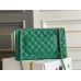 Chanel Classic Flap bag Medium 25 Green with champagne gold hardware, Caviar leather, Hass Factory leather, seamless.