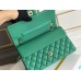 Chanel Classic Flap bag Medium 25 Green with champagne gold hardware, Caviar leather, Hass Factory leather, seamless.