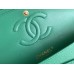 Chanel Classic Flap bag Medium 25 Green with champagne gold hardware, Caviar leather, Hass Factory leather, seamless.