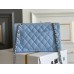 Chanel Classic Flap bag Small 23 Blue with champagne gold hardware, Caviar leather, Hass Factory leather, seamless.