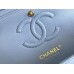 Chanel Classic Flap bag Small 23 Blue with champagne gold hardware, Caviar leather, Hass Factory leather, seamless.