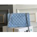 Chanel Classic Flap bag Medium 25 Blue with champagne gold hardware, Caviar leather, Hass Factory leather, seamless.