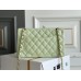 Chanel Classic Flap bag Small 23 Light Green with champagne gold hardware, Caviar leather, Hass Factory leather, seamless.