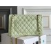 Chanel Classic Flap bag Medium 25 Light Green with champagne gold hardware, Caviar leather, Hass Factory leather, seamless.