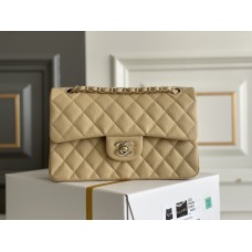 Chanel Classic Flap bag Small 23 Beige with champagne gold hardware, Caviar leather, Hass Factory leather, seamless.