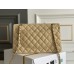 Chanel Classic Flap bag Medium 25 Beige with champagne gold hardware, Caviar leather, Hass Factory leather, seamless.