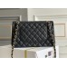 Chanel Classic Flap bag Medium 25 Black with gold hardware, Caviar leather, Hass Factory leather, seamless, black interior.