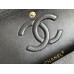 Chanel Classic Flap bag Medium 25 Black with gold hardware, Caviar leather, Hass Factory leather, seamless, black interior.