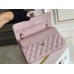 Chanel Classic Flap bag Small 23 Light Pink with champagne gold hardware, Caviar leather, Hass Factory leather, seamless.