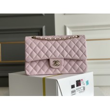 Chanel Classic Flap bag Small 25 Light Pink with champagne gold hardware, Caviar leather, Hass Factory leather, seamless.