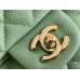 Chanel Classic Flap bag Small 23 Mint Green with champagne gold hardware, Caviar leather, Hass Factory leather, seamless.