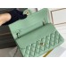 Chanel Classic Flap bag Medium 25 Mint Green with champagne gold hardware, Caviar leather, Hass Factory leather, seamless.